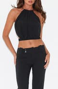 Tiger Mist Evanna Cutout Halter Crop Top