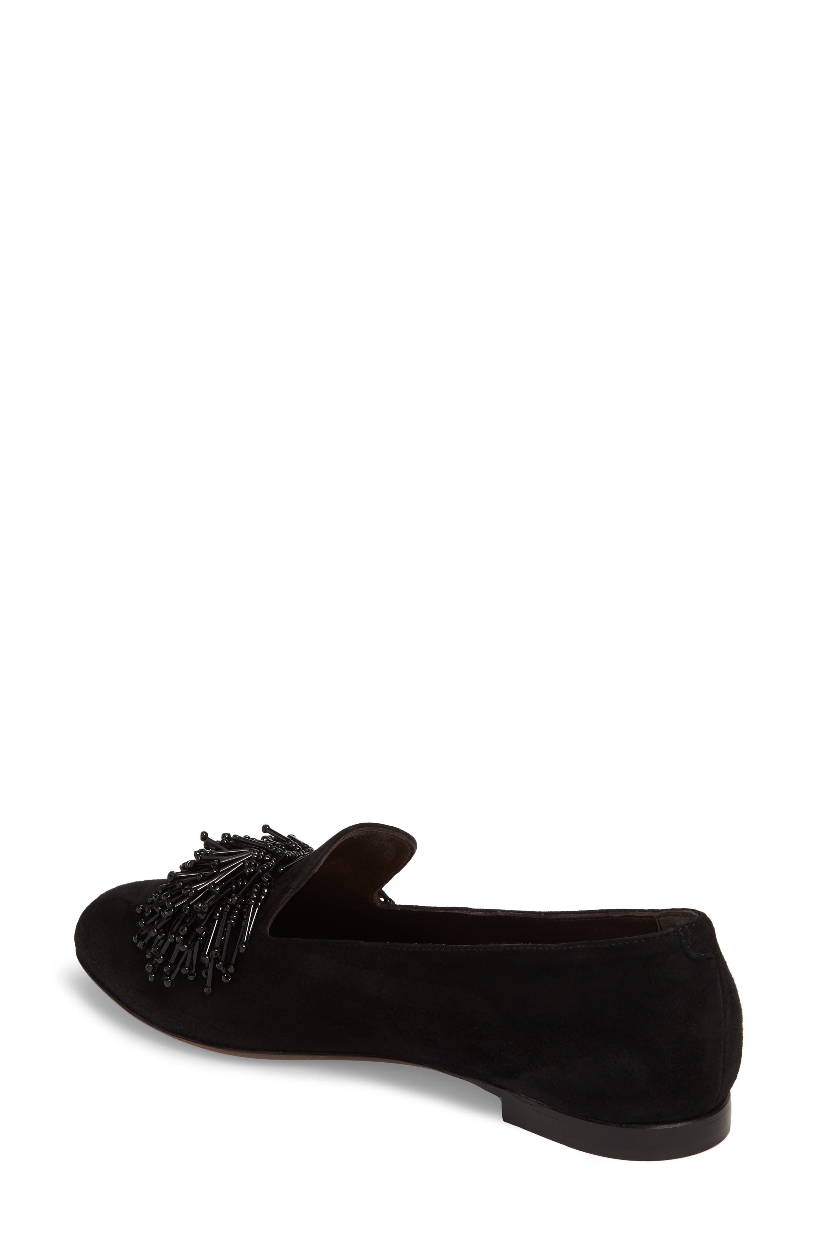 Beaded Loafer, Alternate, color, BLACK SUEDE