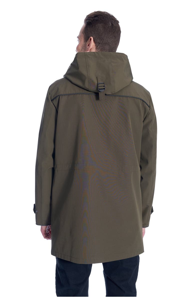 Alpine North BANKS - Weather Resistant Storm Jacket with Drawstring Hood Raincoat, Alternate, color, Army