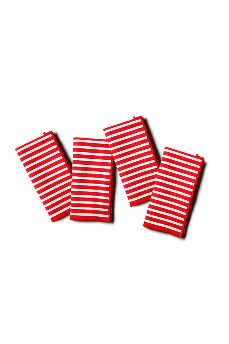 Red Stripe Napkins Set of 4, Main, color, Red