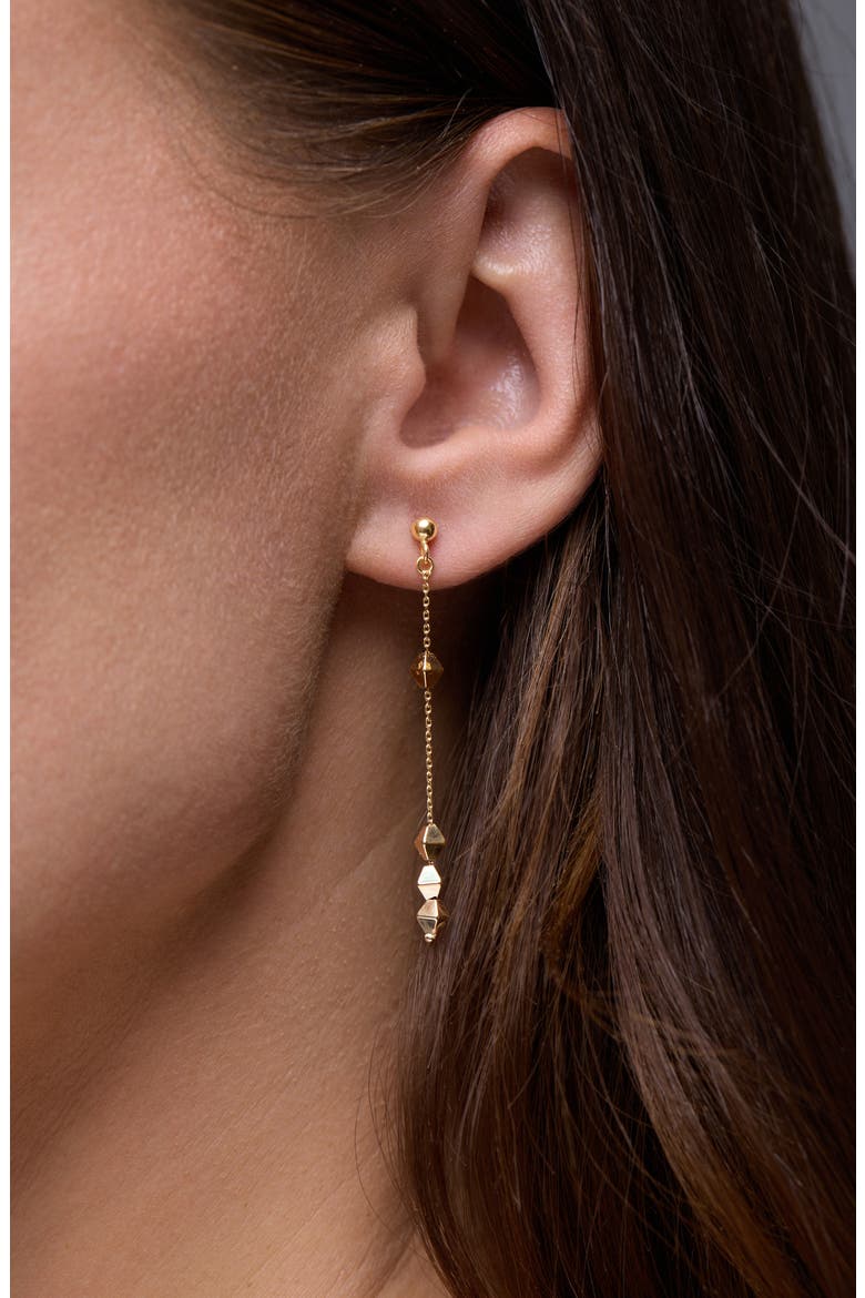 14K Gold Prism Chain Drop Earrings, Alternate, color, 14K YELLOW GOLD
