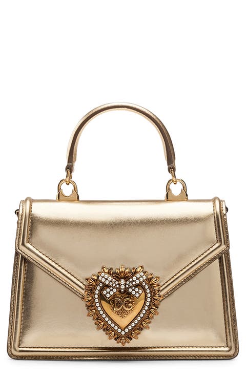 Mini Devotion Laminated Leather Top Handle Bag