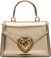 Dolce&Gabbana Mini Devotion Laminated Leather Top Handle Bag