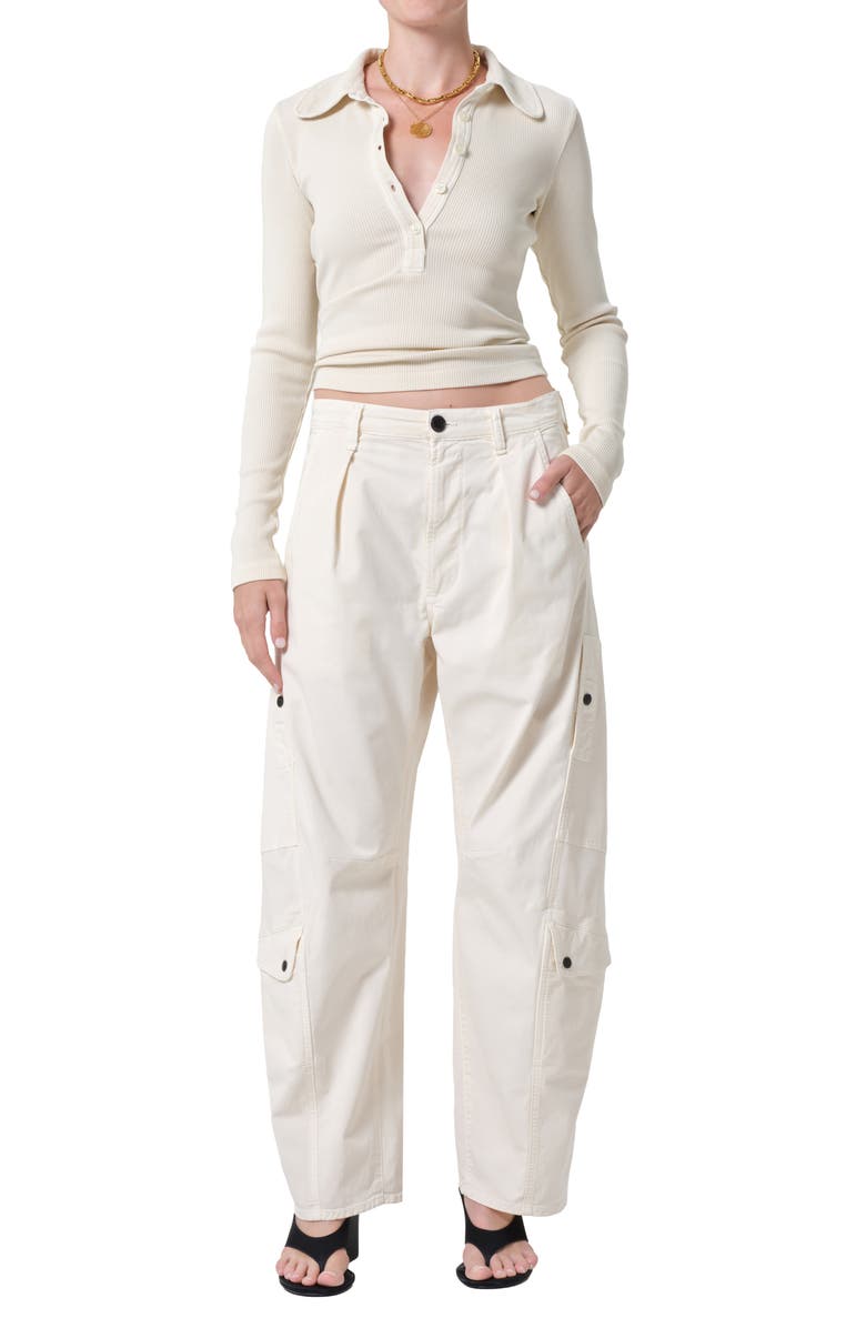 Citizens of Humanity Flight Barrel Leg Pants, Alternate, color, Plaster Cream
