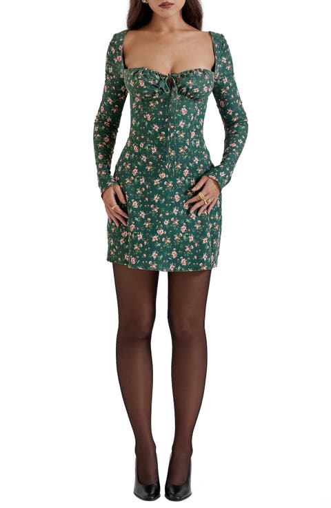 Malika Long Sleeve Cocktail Minidress