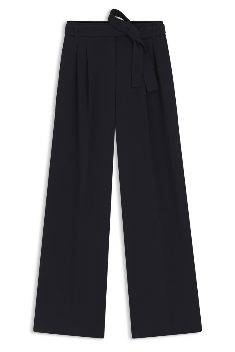 Tapiana Pleated Tie Waist Straight Leg Pants, Alternate, color, SKY CAPTAIN