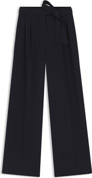 BOSS Tapiana Pleated Tie Waist Straight Leg Pants