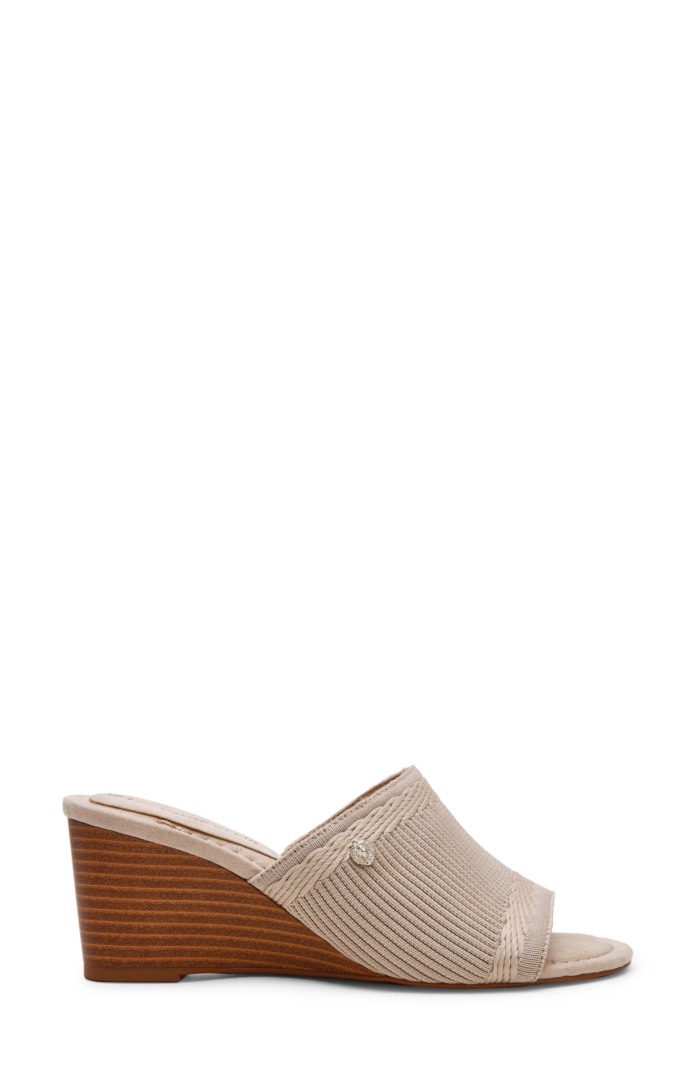 Capley Wedge Sandal, Alternate, color, ALMOND KNIT