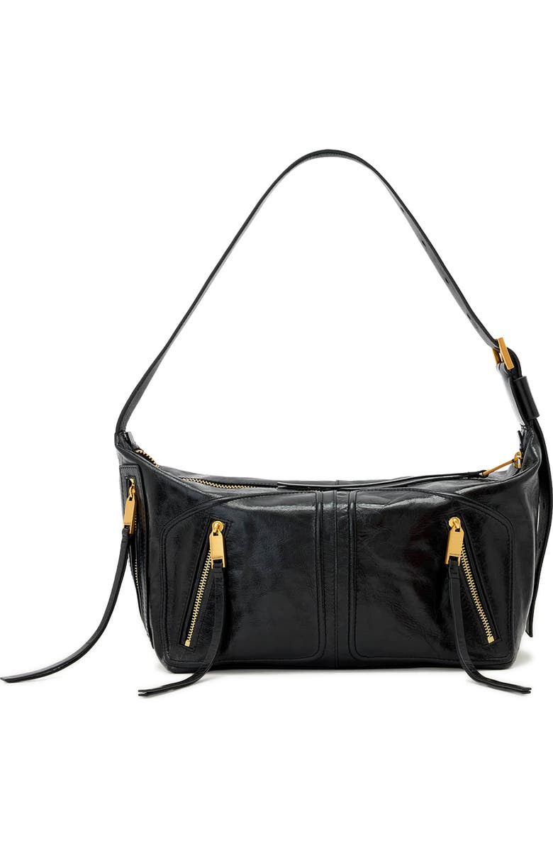 AllSaints Jean Ray Leather Shoulder Bag, Main, color, Black