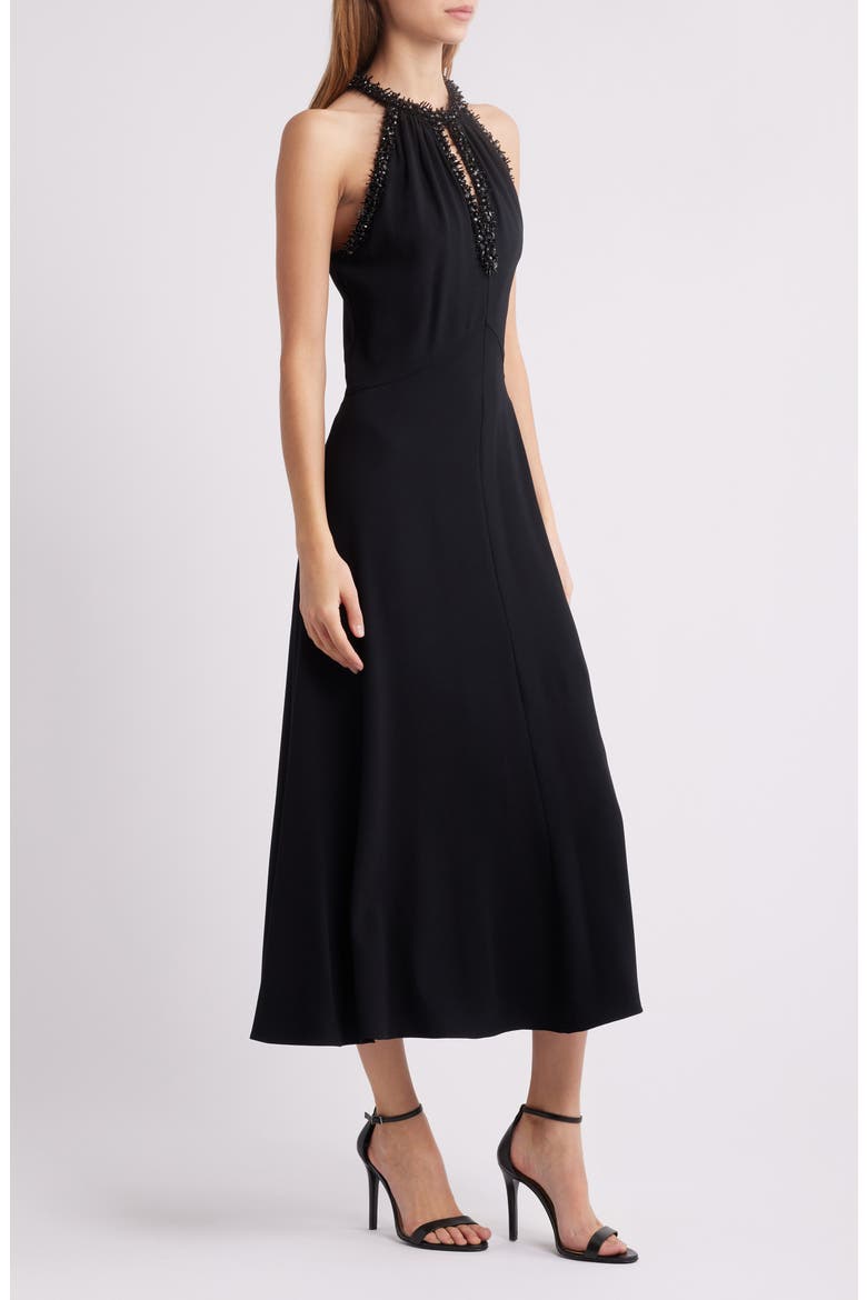 Aria Beaded Sleeveless Cocktail Dress, Alternate, color, BLACK