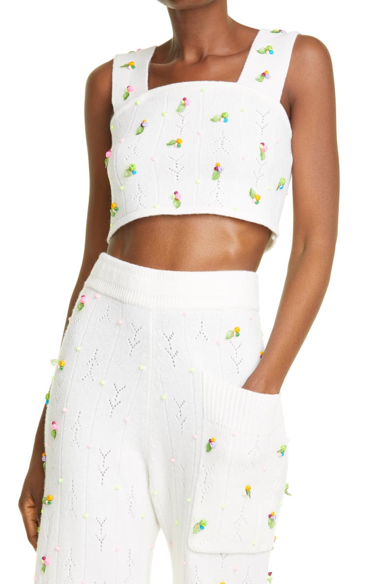 YanYan Rosie Knit Lambswool Crop Top, Alternate, color, 