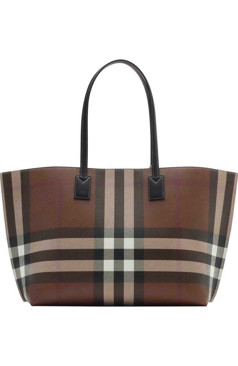 Burberry Medium Check Tote, Alternate, color, Dark Birch Brown