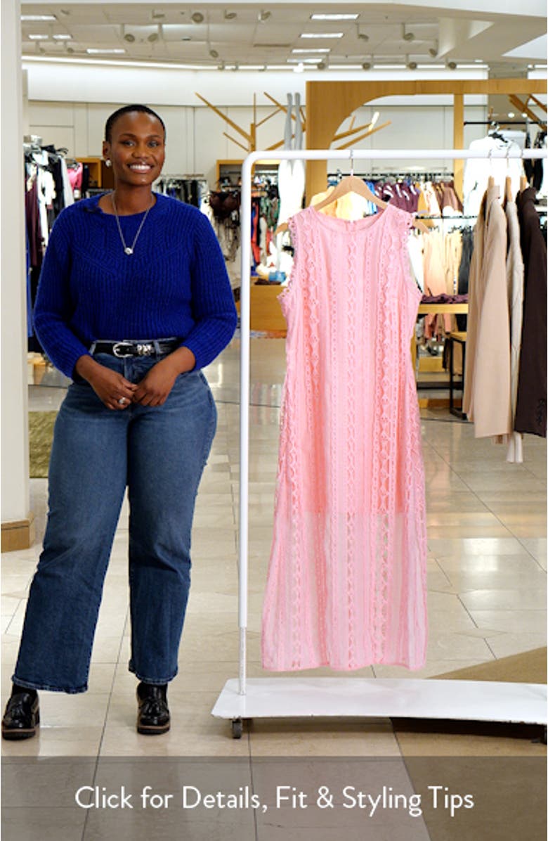 Lace Overlay Midi Dress, sales video thumbnail