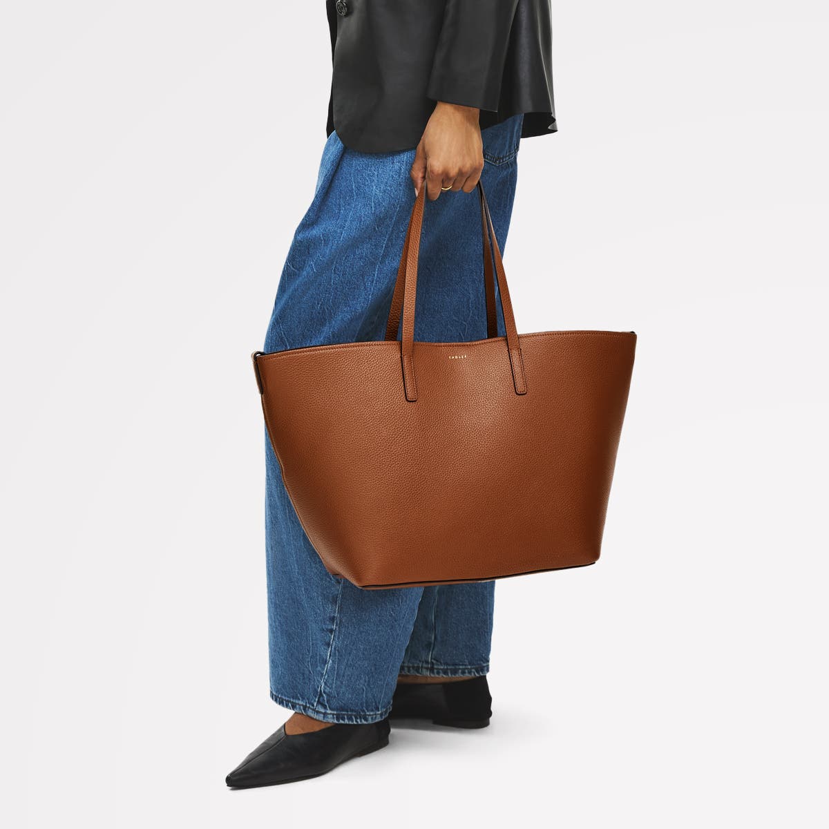 Dukes Place Large Open Top Tote Bag, Alternate, color, Saddle