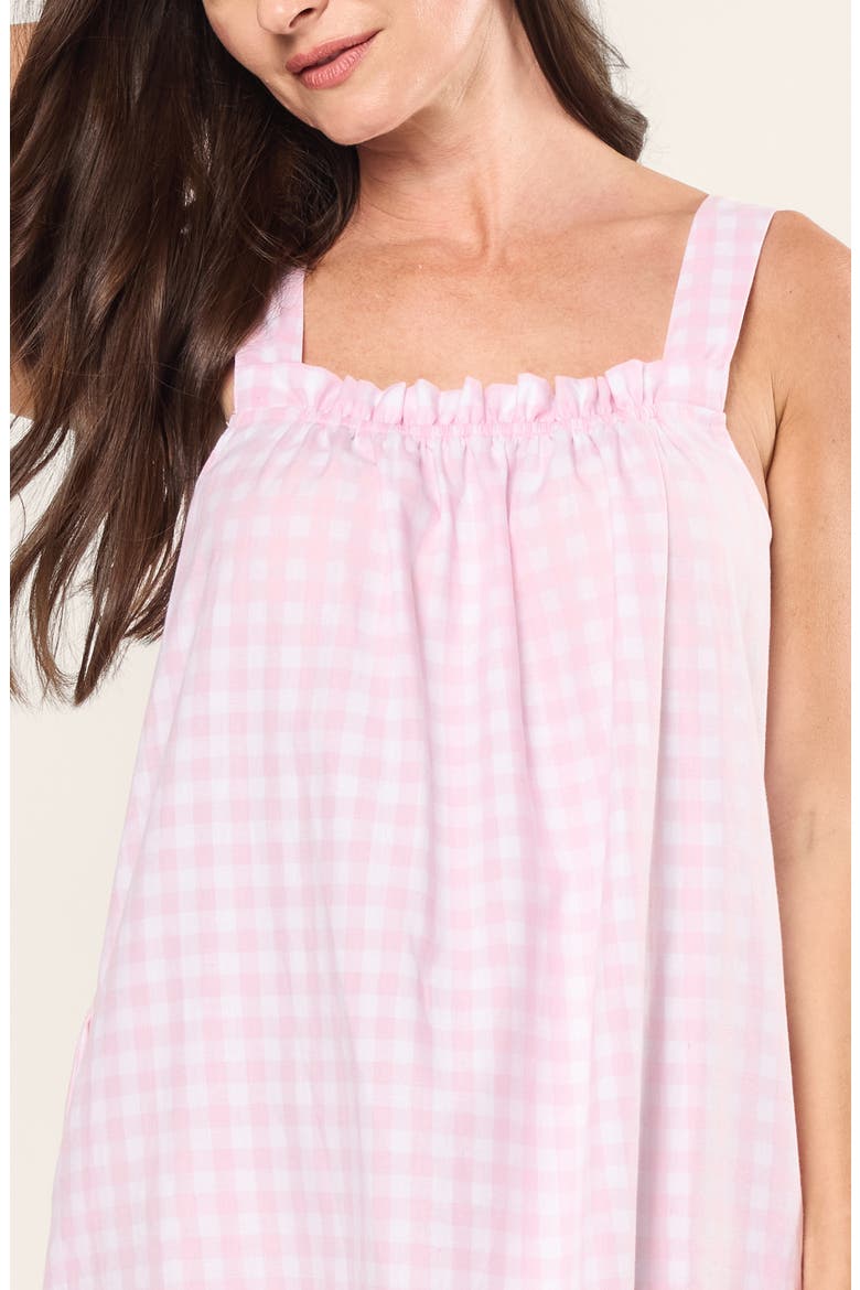 Annabelle Gingham Brushed Cotton Twill Nightgown, Alternate, color, PINK