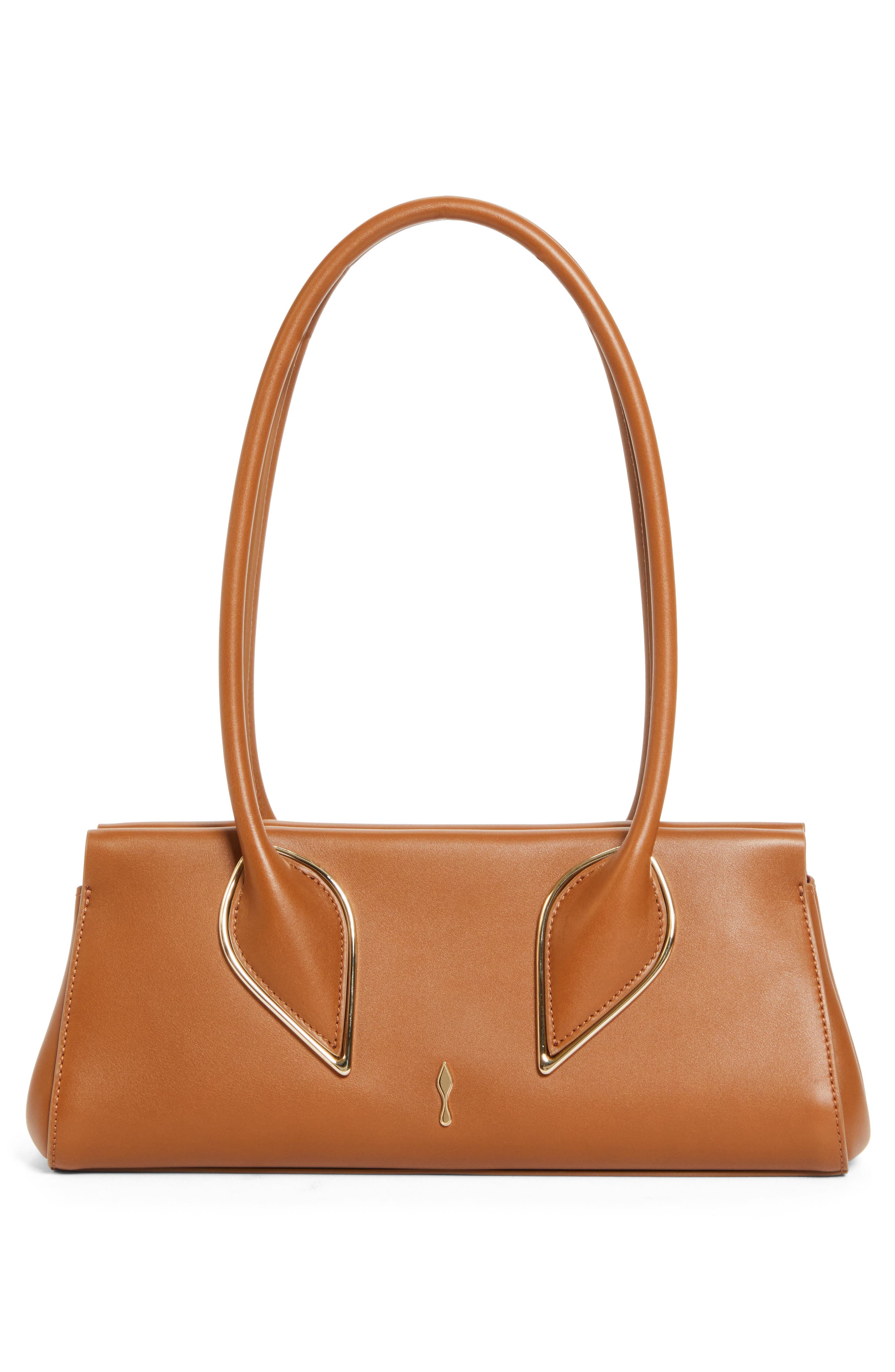 Christian Louboutin Calfskin Baguette Handbag, Main, color, Cuoio