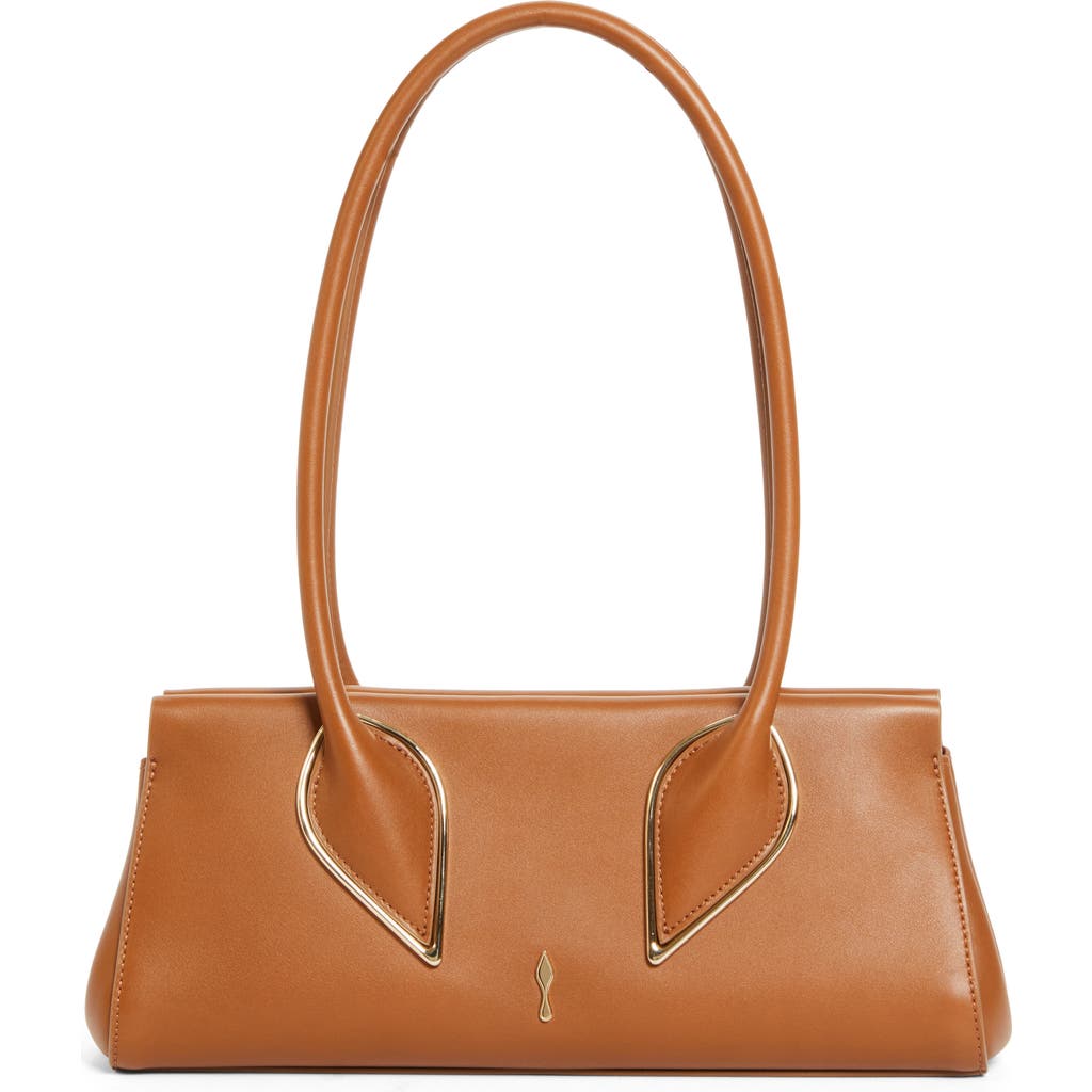 Christian Louboutin Calfskin Baguette Handbag In Brown
