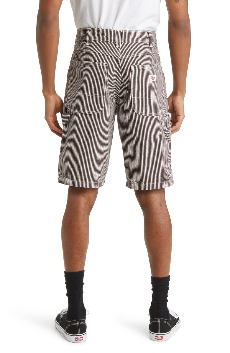 Dickies Hickory Stripe Cotton Canvas Carpenter Shorts, Alternate, color, 
