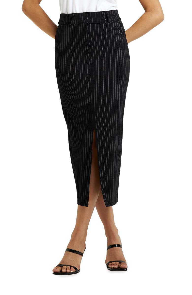River Island Pinstripe Ponte Knit Midi Skirt, Main, color, 