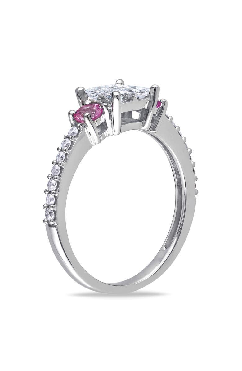Julianna B. Diamond & Pink Sapphire Engagement Ring 14k, Alternate, color, 14K White Gold