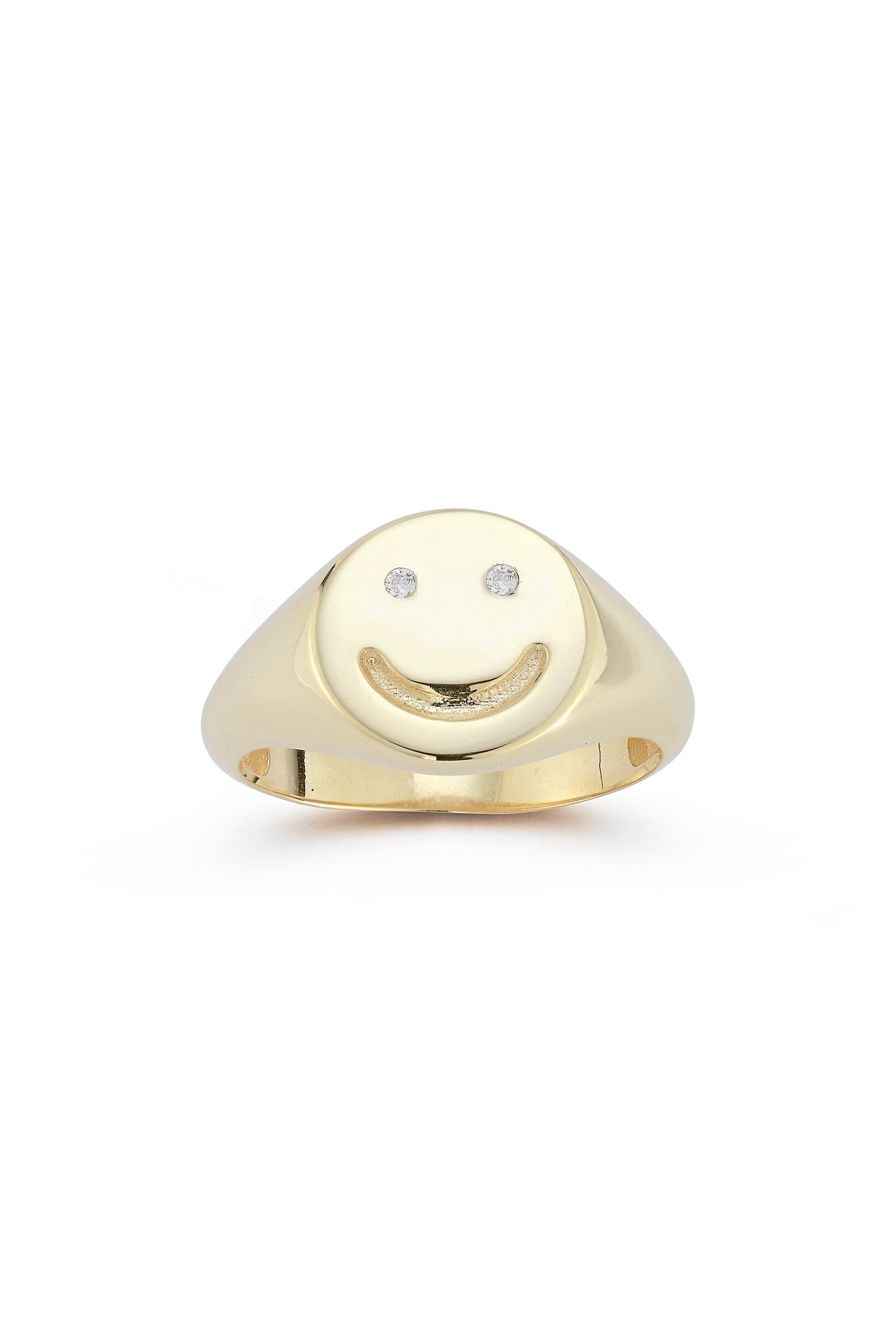 Sterling Silver & CZ Smiley Face Ring (Women) | Nordstromrack