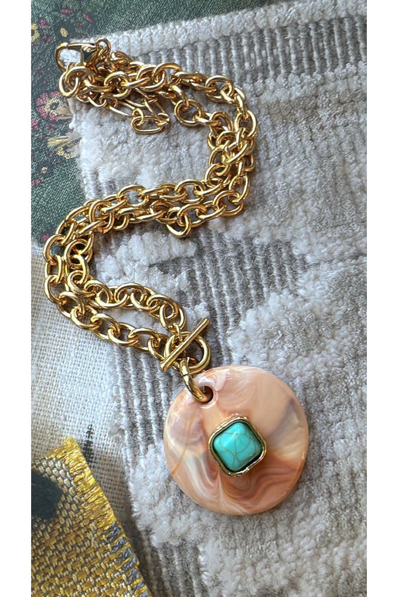 Sunwash Stone Necklace, Alternate, color, Coral