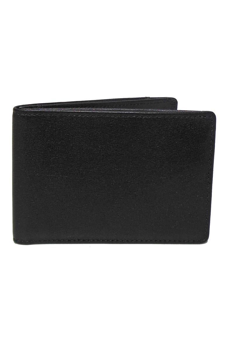 Grant Slimster Leather Wallet, Main, color, BLACK/ GREY