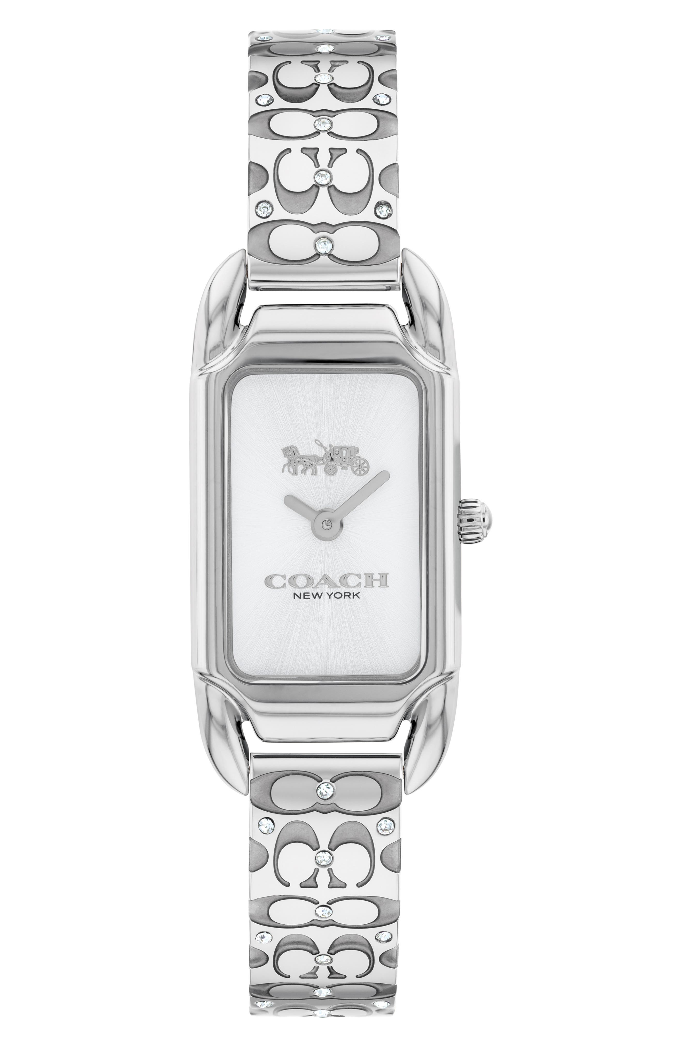 COACH Cadie Crystal Rectangular Bracelet Watch, 17.5mm x 28.5mm