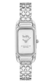 COACH Cadie Crystal Rectangular Bracelet Watch, 17.5mm x 28.5mm