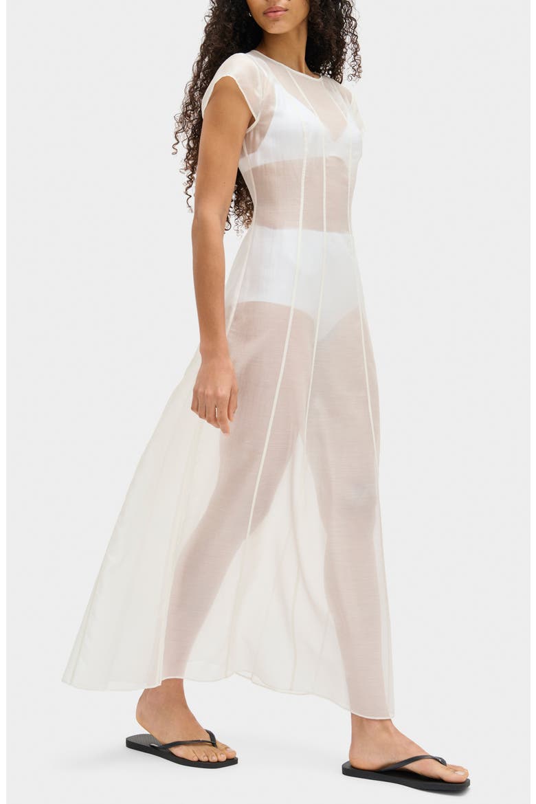 Carly Semisheer Maxi Dress, Alternate, color, WHITE