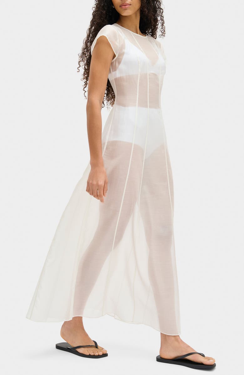 ALIGNE Carly Semisheer Maxi Dress, Alternate, color, White