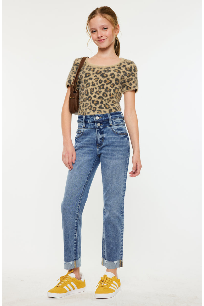 Kate High Rise Slim Straight Jeans, Alternate, color, Medium Wash