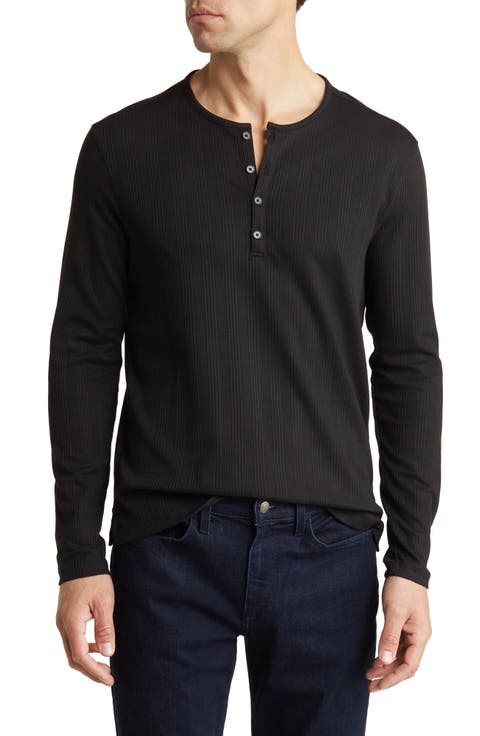 Waffle Stitch Long Sleeve Henley