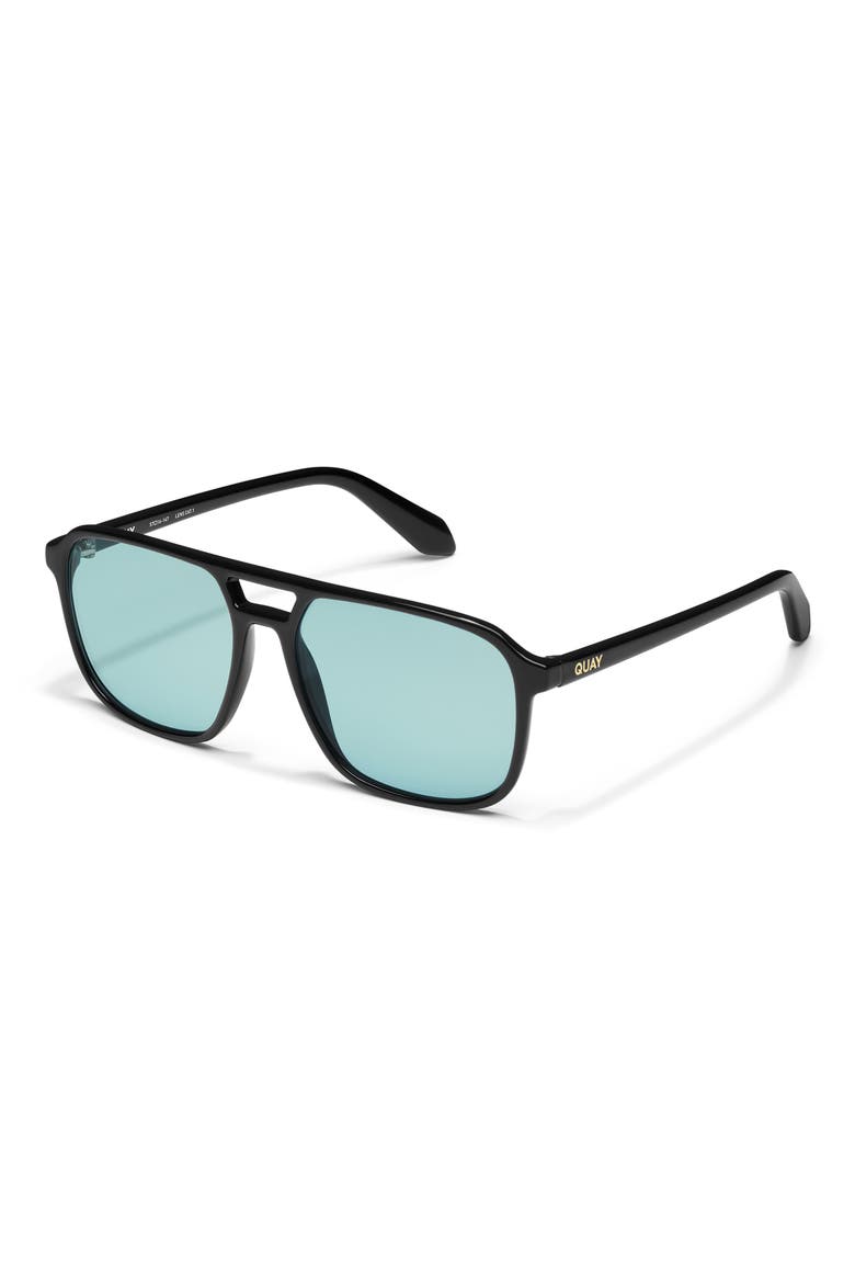 On the Fly 57mm Aviator Sunglasses, Alternate, color, BLACK/ AQUA