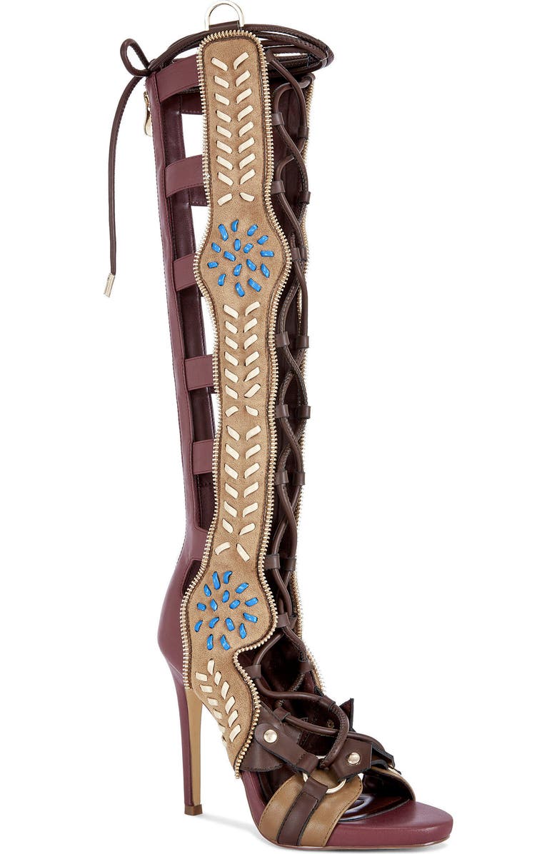 AZALEA WANG Shai Knee High Sandal, Main, color,