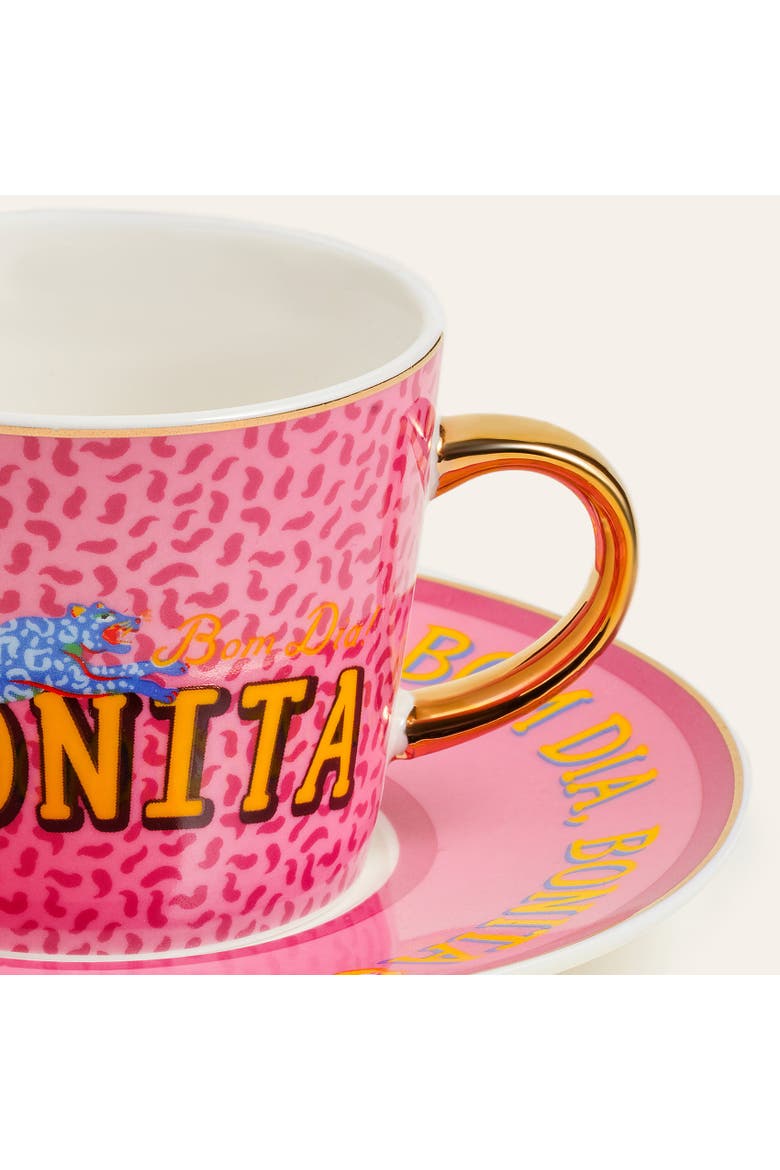 Luohu Bonita 2 Pcs Porcelain Coffee Set 3 oz. Coffee Ritual, Alternate, color, Pink