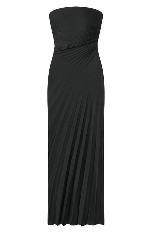 A.l.c . Bianca Pleated Strapless Gown In Black