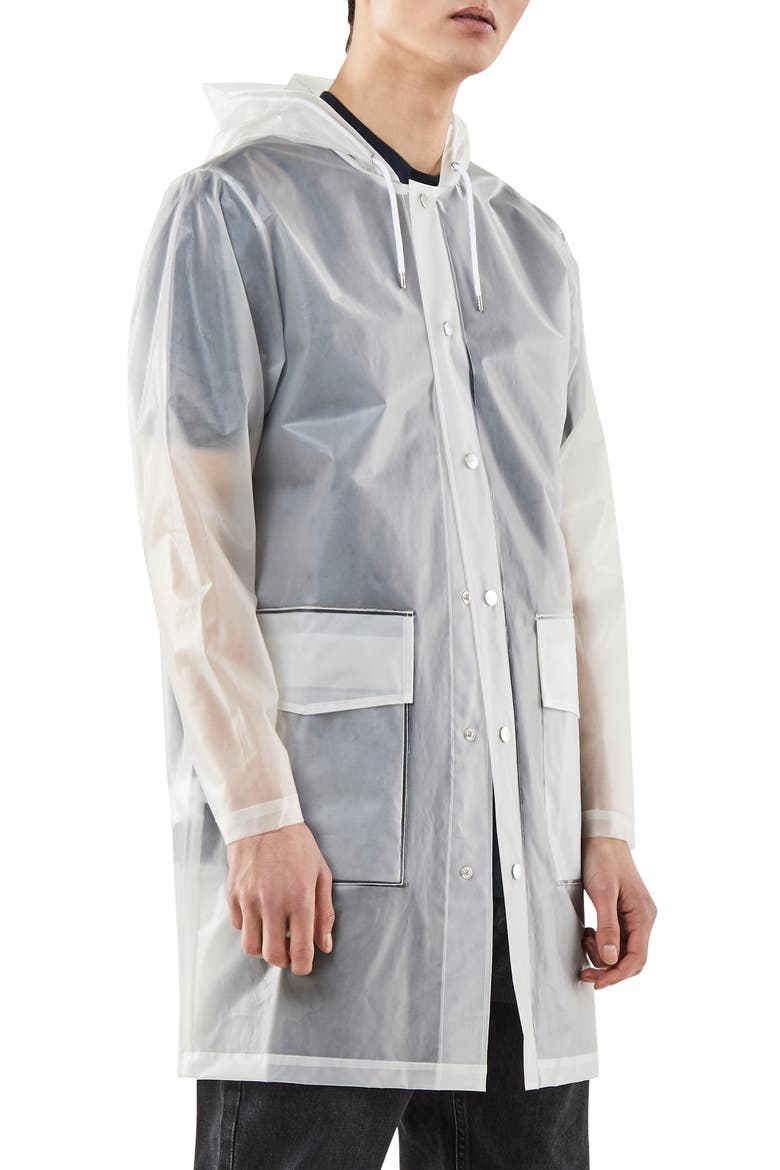 Waterproof Hooded Raincoat, Main, color, FOGGY WHITE