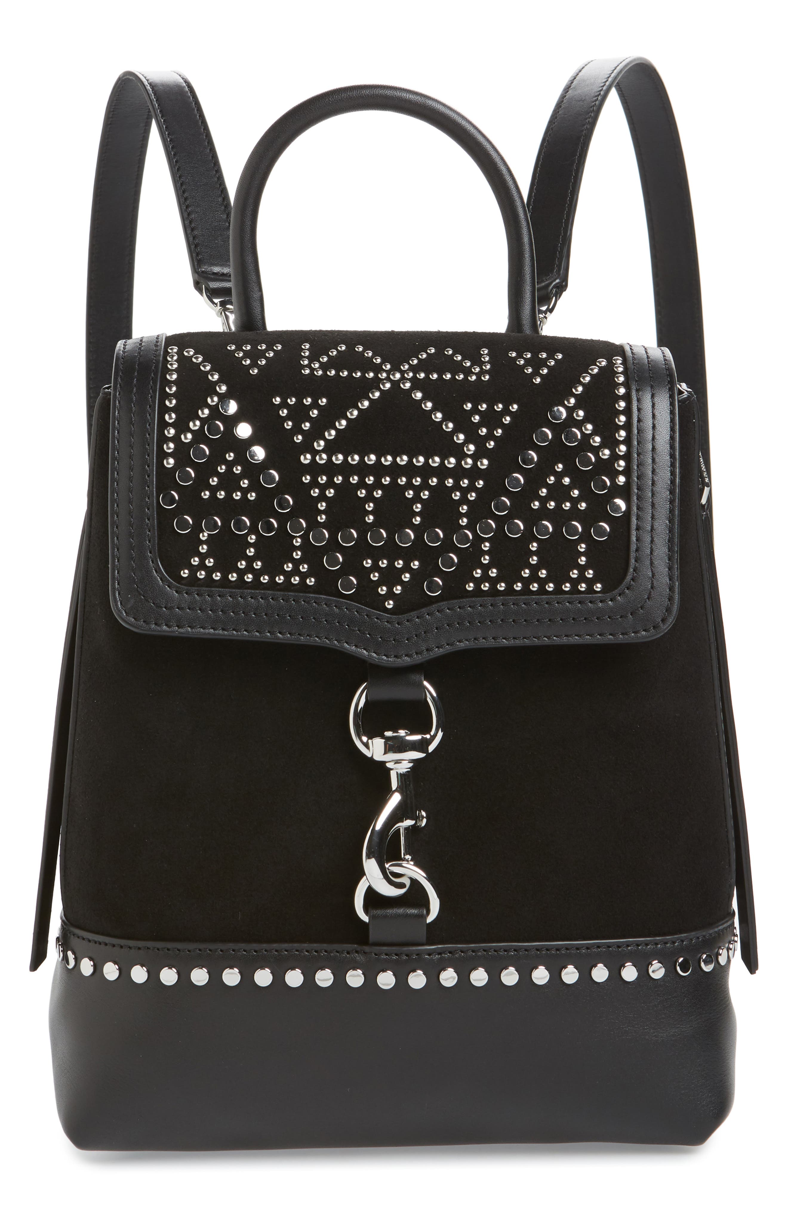 Rebecca Minkoff Bree Studded Leather Convertible Backpack, Main, color, 
