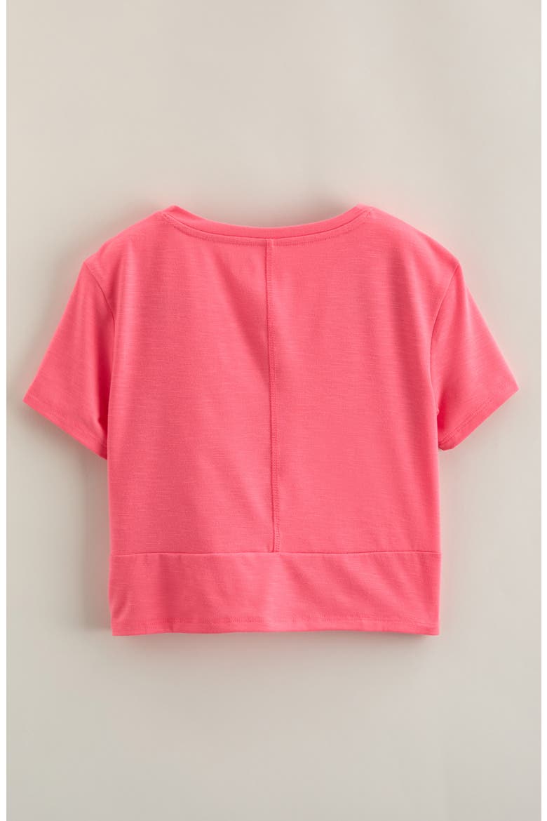 Kids' Twist Front T-Shirt, Alternate, color, PINK CAMELIA