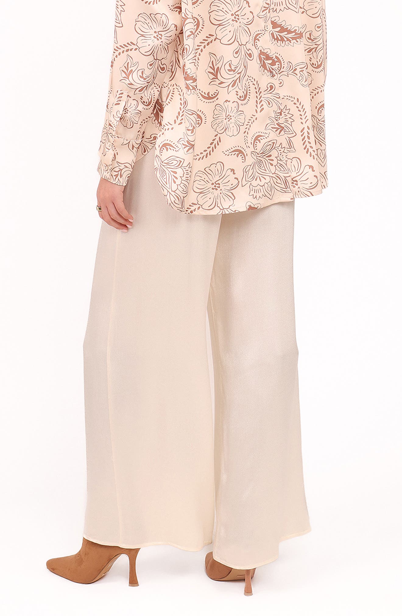 Valia Satin Wide Leg Pants - image 2