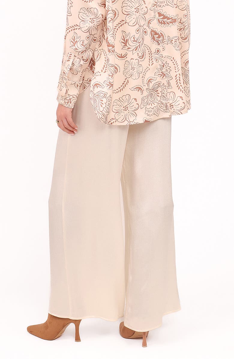 Petal & Pup Valia Satin Wide Leg Pants, Alternate, color, Cream