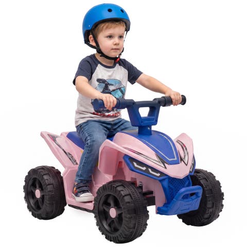Kids ATV for Toddlers 1.5-4 Years, 6V Four Wheelers Kids Quad for 45Mins, Battery Powered with Handlebar Button