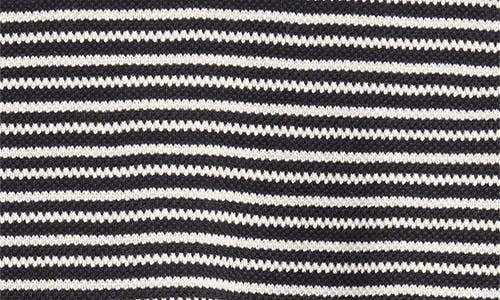 Madewell Stripe Curved Long Sleeve T-shirt In Black