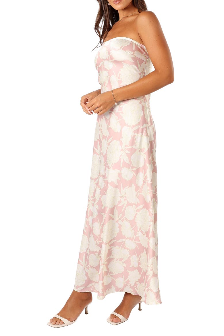 Gemma Floral Print Strapless Dress, Alternate, color, PINK FLORAL
