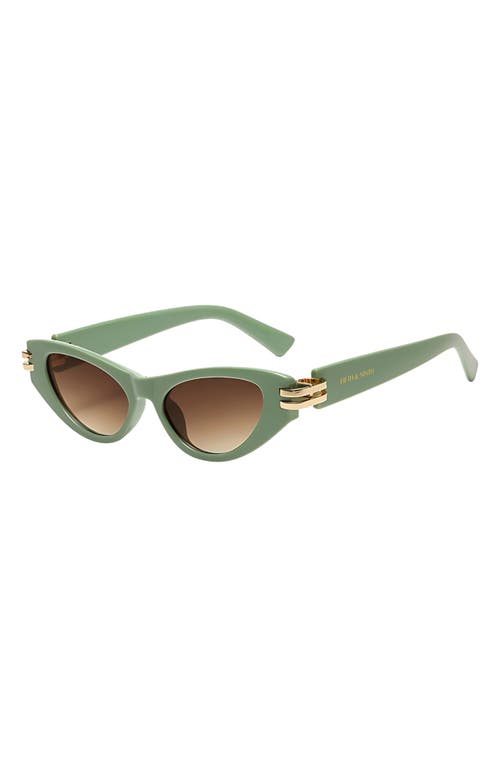 Fifth & Ninth Story 69mm Oversize Polarized Cat Eye Sunglasses In Green/brown