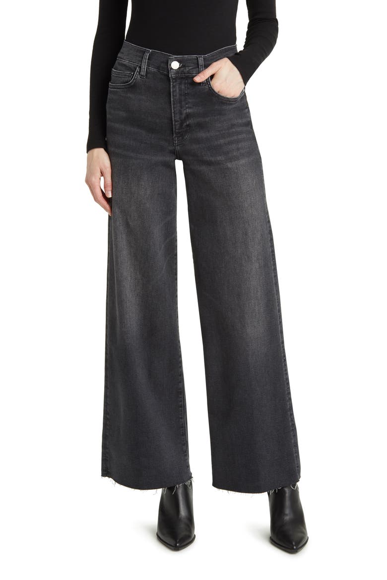 Le Slim Palazzo Raw Hem High Waist Wide Leg Jeans, Main, color, MURPHY