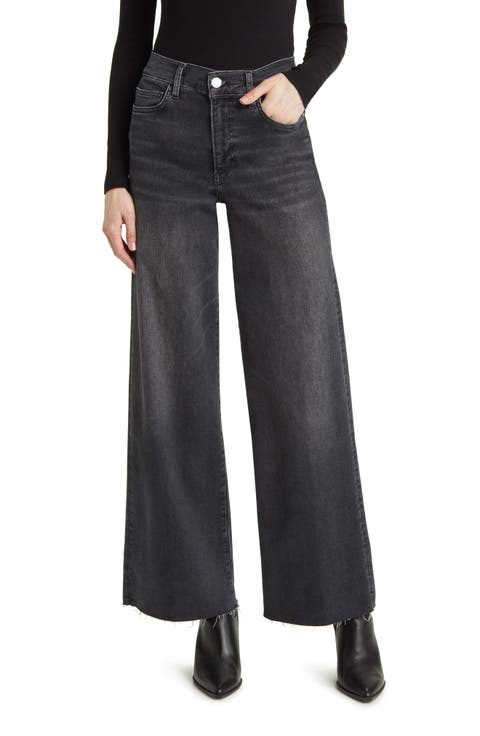 Le Slim Palazzo Raw Hem High Waist Wide Leg Jeans (Murphy)
