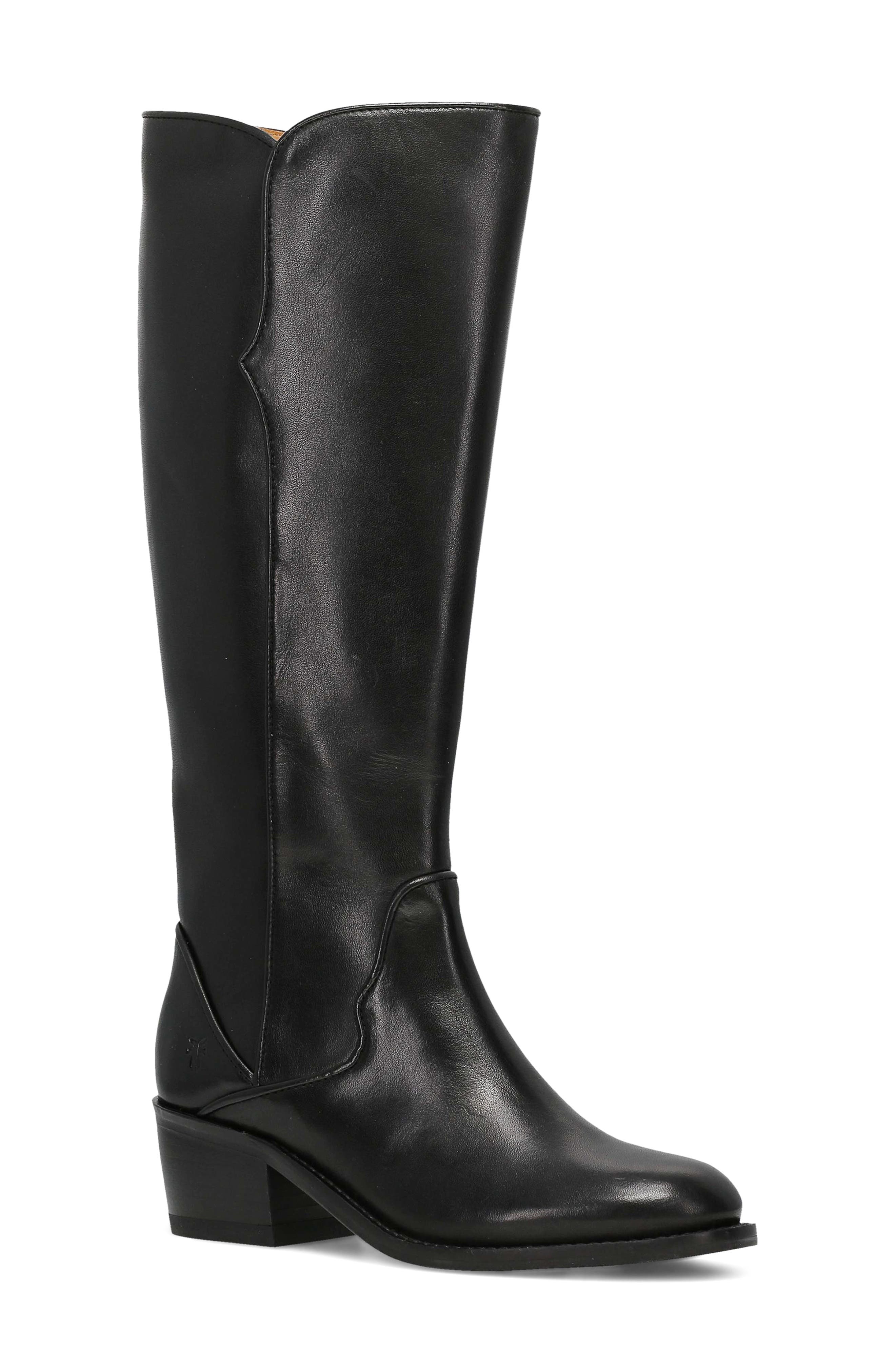 Frye Carson 2 Piping Knee High Boot, Main, color, Black