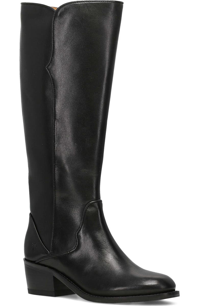 Frye Carson 2 Piping Knee High Boot, Main, color, Black